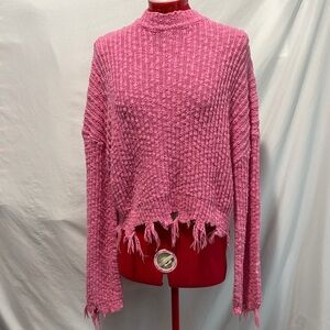 Lovers + Friends Pink Cowl Neck Sweater